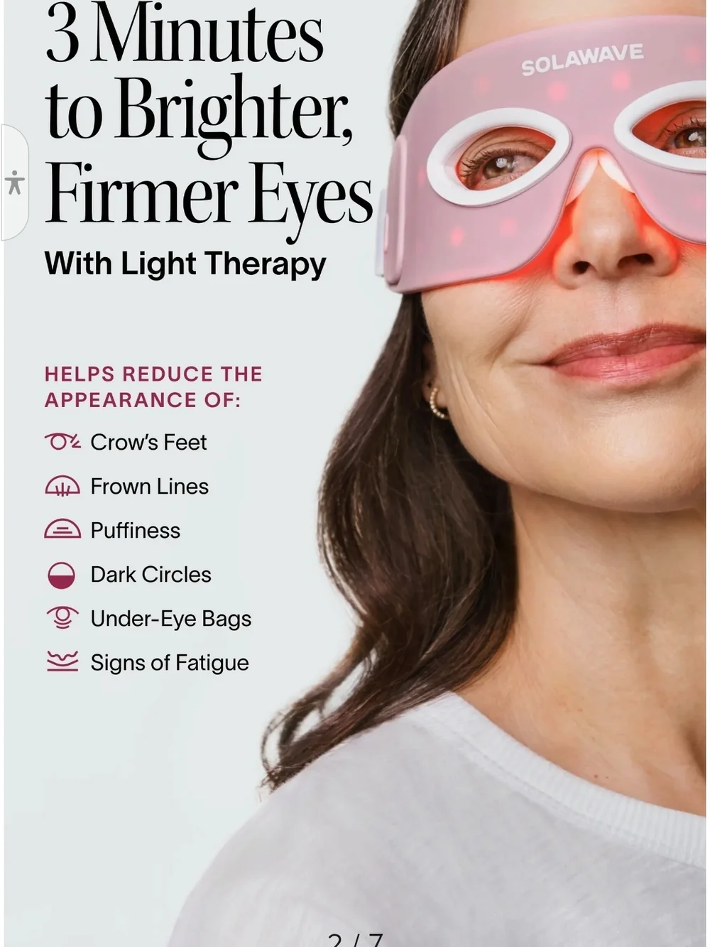Solawave Pink LED Beauty Eye Mask with Accessories